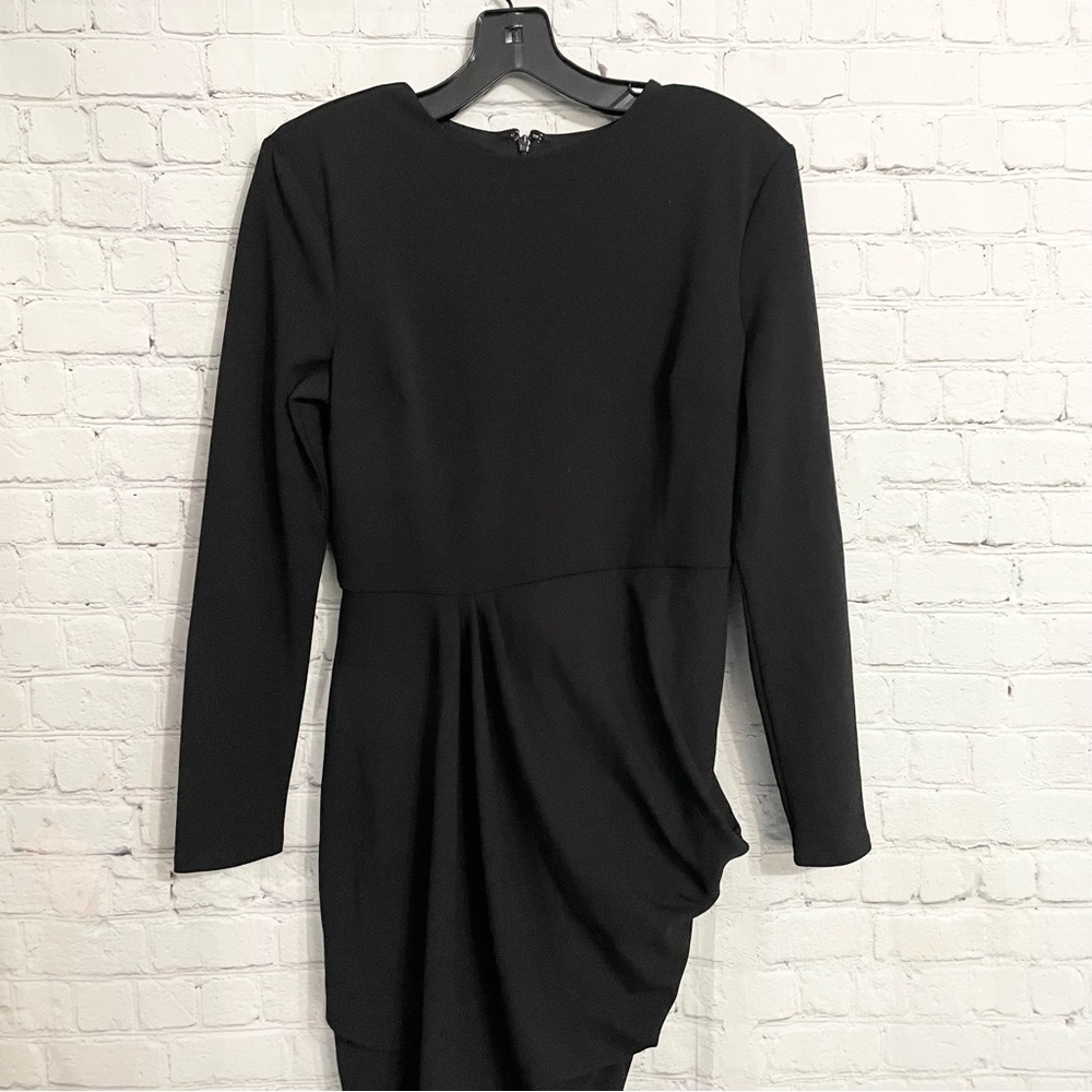 Express Black Long Sleeve Drapery Fit Dress Size Small